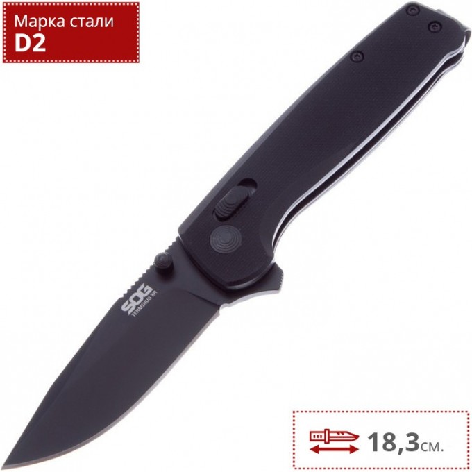 Нож SOG TERMINUS G10 BLACK TM1027 SG_TM1027 Нож SOG TERMINUS G10 BLACK TM1027 SG_TM1027