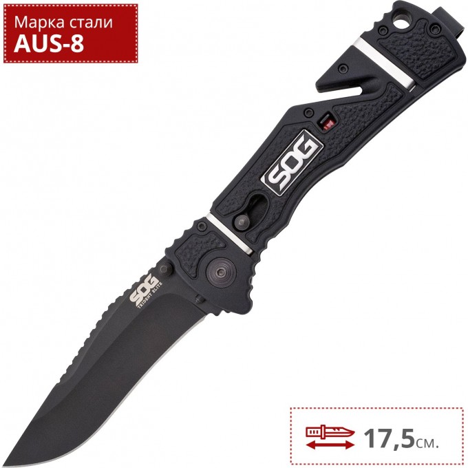 Нож SOG TRIDENT ELITE BLACK TINI TF102 SG_TF102 Нож SOG TRIDENT ELITE BLACK TINI TF102 SG_TF102